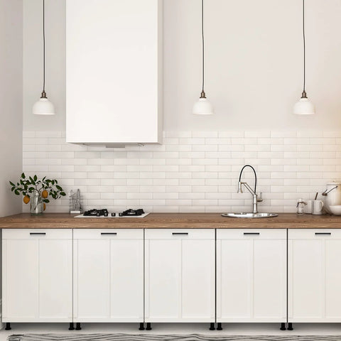 12 Pack Square Cabinet Handles 4.5 Inch Center To Center Matte Black Drawer Pulls for cabinets and drawers in a modern kitchen setting