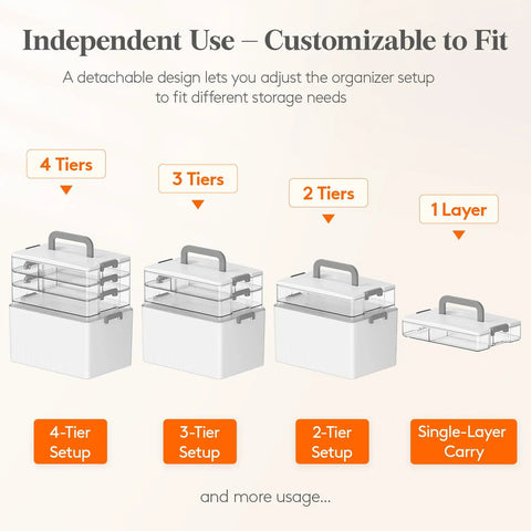 Hella Spacious Four Tier Medicine Cabinet Organizer Stands Extra Tall For Knockout Bottle Storage, customizable tier options.