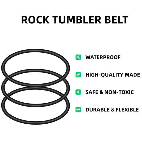 Replacement Rock Tumbler Belt For KomeStone K1 K1 Pro K3 And KoolStone C1 C1 Pro C3, black rubber, waterproof, 5 pcs