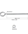 M6x90mm Eye Hooks Screws Kit 10 Pcs Carbon Steel Hanger Eyelets With Hex Nuts For Metal And Wood Hooks 14mm Eye Internal Diameter 89mm Thread Length White Zinc Plated Heavy Duty Gear Set, M6 eye screw with nut