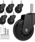 Top Shelf Heavy Duty 6 Pack 2.5 Inch Replacement Caster Wheels For Mechanic Creepers Rollers And Shop Stools Smooth Swivel parts and tools