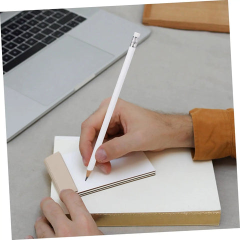 Carpenter Pencil Bulk 10 Pack Heavy Duty Construction Pencils White Marking For Woodworking, shown in use on paper.