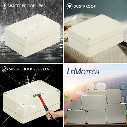 Waterproof Dustproof IP65 ABS Plastic Junction Box Enclosure for Electrical Projects Universal Pale Gray 3.3 X 2.3 X 1.3 Inches