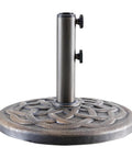Beefy 22 Pound Heavy Duty Outdoor Umbrella Base With Weather Resistant Resin, Rust Proof Coating And Bronze Finish
