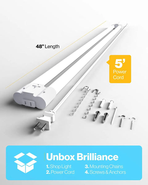 Beast Mode 4 Foot Led Shop Light Plug In Linkable Work Lamp Solid Bang For Your Buck Bright White Glow Frosted Cover Commercial Grade Garage Fixture Etl Certified Workshop Setup