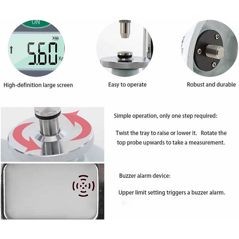 Top Notch Digital Grain Hardness Tester With Slick Mini Crop Firmness Gauge featuring high-def screen and easy operation.
