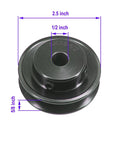 Single Groove Web Sheave For V Belt, 2.5 Inch Outside Diameter, 0.5 Inch Bore, Cast Iron Pulley, 1 Groove
