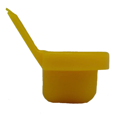 Side view of yellow nylon insert from Pro Grade Tire Changer Nylon Insert Kit for Duck Head Mount Demount Tools Rim Edge Protector Guards