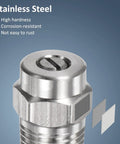 Pro Grade Surface Clean Tips Set Two Pack 25 Degree Pressure Washer Nozzles One Quarter Inch NPT Male Stainless Steel Close-Up