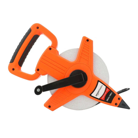 Open Reel Fiberglass Measuring Tape, Go-To Tool For Pros And DIYers, 100 Feet Of Non Stretch Vinyl Coated Tape, 1/2-Inch Wide With Inch And Metric Scale