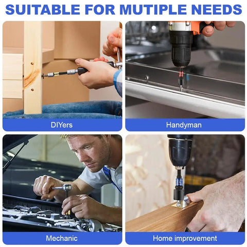 Usage scenarios of Heavy Duty 3 Piece Impact Socket Adapter Set With One Quarter Inch Hex Shank Chrome Vanadium Steel Drill Extension