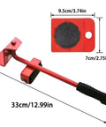 Heavy Duty Furniture Movers With Wheels And Glide Pads 300 Lbs Capacity Lever Lift Tool for moving sofa, red lever design, ABS material