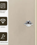 Keyless Cabinet Locks With Anti Theft Cam Latch Zinc Alloy Metal Drawer Lock Set shown on cabinet door.