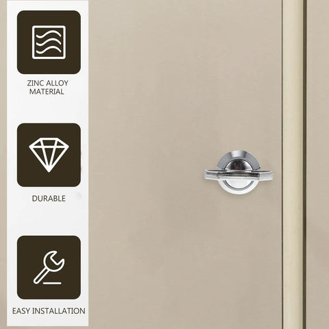 Keyless Cabinet Locks With Anti Theft Cam Latch Zinc Alloy Metal Drawer Lock Set shown on cabinet door.
