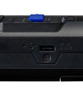 Back view of multi track recorder showing USB and power inputs for musicians with two XLR and TRS combo inputs 32 bit float audio