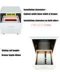 Diagram showing installation of 2 Pack Heavy Duty Drawer Slides 56 Inch Full Extension Ball Bearing Rails in kitchen drawer