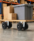8 Inch Dual Wheel Swivel Caster With PU Pneumatic Wheels And Zinc Plated Top Plate 660 Lb Capacity on industrial cart