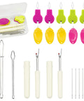 All In One Sewing Needle Threader Kit 19 In 1 With Handy Storage Case Includes Gourd Shaped And Thumb Shaped Threaders