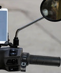 Ride Smooth With This Electric Scooter Throttle Handle Featuring 3-Speed ABS Switch For Precise Control And Weather-Resistant Waterproof Design To Up Your Daily Commute Game. black scooter handlebar throttle with 3-speed switch and mirror mount