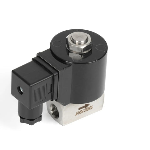 Quarter Inch High Pressure Solenoid Valve 160 Bar Stainless Steel 12V DC High Temperature IP65 For Water Gas Oil And Fluid Control