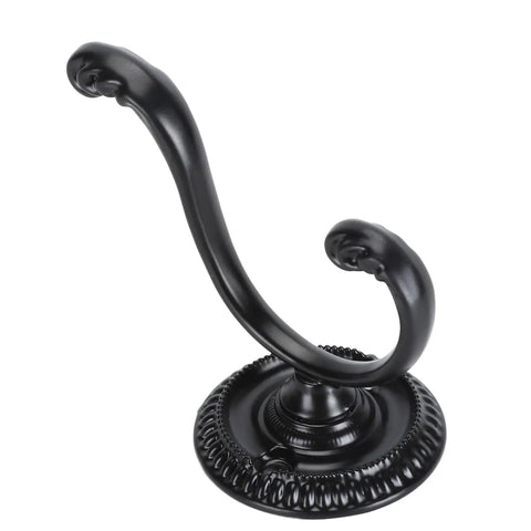 Heavy Duty Double Claw Wall Hooks, Vintage Style Metal Coat Racks With Full Setup Kit, vintage black wall hook with dual claws.