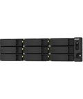 Top Shelf Eighteen Bay Rack Mount Nas Server With Intel Xeon E2336 Six Core Processor And Thirty Two Gb Ecc Ram front view showing disk slots and ports.