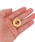 Top Tier 50 Piece Metric 12mm Copper Flat Washers With Sealing Crush O Rings And Gasket Hardware For Secure Electrical Fastener Mounting And Tough Connections That Really Make a Difference, 12mm copper flat washer in hand