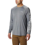 Men's Long Sleeve Outdoor Shirt With Omni Shade UV Protection And Omni Wick Moisture Management For Fishing, Charcoal Heather, side view