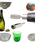 Pro Grade Diamond Drill Bit Set For Tile Glass Marble Granite And Fiberglass Core Hole Saw Nickel Plated Shank Five Pack shown with tools and materials.