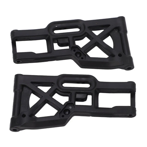 Nylon Front Lower Suspension Arms For 1 By 8 RC Cars, Lightweight Yet Sturdy, shown in black nylon with beefed up design