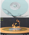 Rotating Lazy Susan Turntable With Tempered Glass Surface showing water and fire features