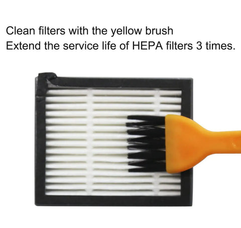 Replacement Parts Kit For iRobot Roomba Series Vacuum Cleaners Including i7 i7 Plus i2 i3 i4 i6 i8 E5 E6 E7 I J Series with yellow brush cleaning HEPA filter
