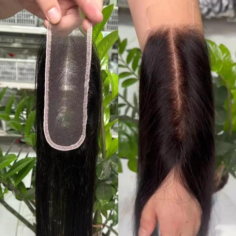 HD 2x6 Swiss Lace Closure With Melt Skin For Glueless Install, Long Deep Parting, Pre Plucked Natural Hairline, 18 Inch Human Hair