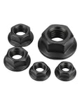 Bad Boy M6 Serrated Flange Hex Lock Nuts 25 Pack Heavy Duty Stainless Steel 304 Black Oxide Finish set of five sizes