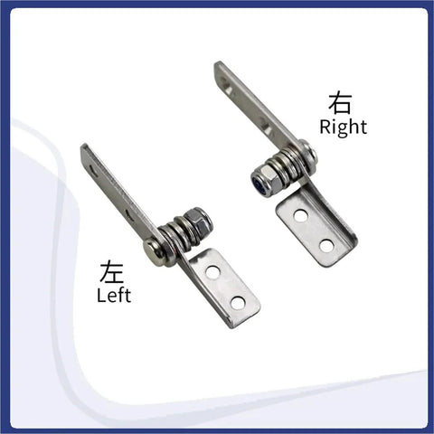 Angled view of pair of 304 stainless steel damping hinges with adjustable torque 0.4 N·m (left and right)