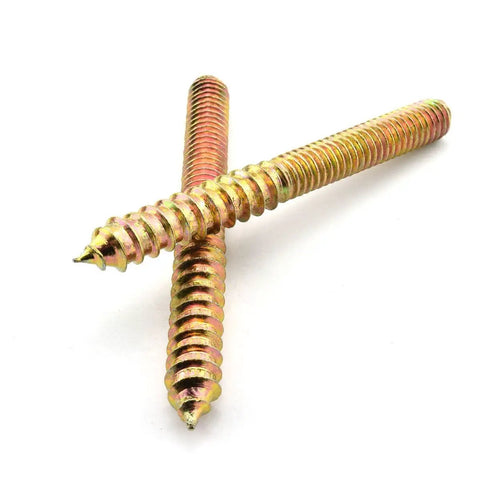 Hardcore 5/16-18 X 3 Inch Hanger Bolts 8 Pack Zinc Plated Steel double-ended lag screws for furniture assembly and DIY.