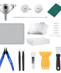 Must Have All In One Resin 3D Printer Tools Kit With Stainless Steel Funnel, Silicone Pad, Maintenance Knife, Tweezers, Filters