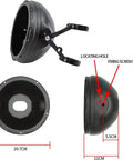 7 Inch Aluminum Alloy CNC Motorcycle Headlight Housing Bucket with CNC Side Mount Bracket and Fork Tube Clamps for 46-50mm, Black