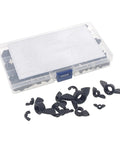 Metric Black Nylon Butterfly Wing Nuts Assortment Kit features M3 to M12 sizes in a clear storage case, ideal for tool-free assembly.