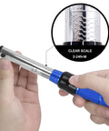 Close-up of hand holding Bike Torque Wrench Set One Quarter Inch Drive 2 To 24 Nm Micro Adjustable for precise adjustment