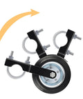 Rugged Tough As Nails Gate Wheels For Metal Tube Gates And Driveways With Solid Rubber Tires, 6 Inch, Black With Mounting Hardware.