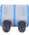 Front view of Wall Mounted Non Contact Ultrasonic Water Flow Meter With Bi Directional Digital Measurement IP65, Pro Grade Accuracy 1 Percent, Liquid Flow Meter, DN 20 To DN 700MM, Model TUF 2000 TM 1 TS 2 TM 1 showing connectors.