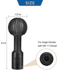 Rock Solid Carbon Steel Sphere Rotary Burr With Standard 5/8-11 Threads For 4-1/2 And 5 Inch Angle Grinders, showing size dimensions 1.57in by 4.3in.