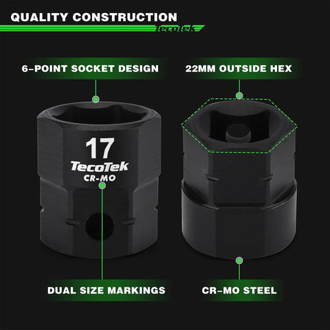 Dual marked socket from 15 Piece Half Inch Drive Metric Low Profile Stubby Impact Socket Set 10mm Through 24mm 6 Point CrMo