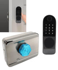 Foolproof Smart Biometric Door Lock With Wireless App Control And Instant Keyless Entry Heavy Duty Aluminum Alloy Fingerprint Deadbolt showing keypad and electronic mechanism.