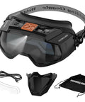 Auto Darkening Welding Goggles With Mask And LED Lighting Type-C Charge Four Arc Sensors Weld Glasses Set