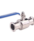 DERNORD 1.5-inch Tri-Clamp ball valve, stainless steel 304 with blue lever handle