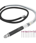 Badass Pneumatic Pencil Die Grinder Kit Featuring Knockout 65000 RPM Air Power with flexible hose and different grinding bits.