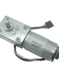 Super High Torque 12 Volt Dc Worm Geared Motor With Encoder Disk For Industrial Automation and Robots That Gets The Job Done Smooth And Reliable with visible connectors.