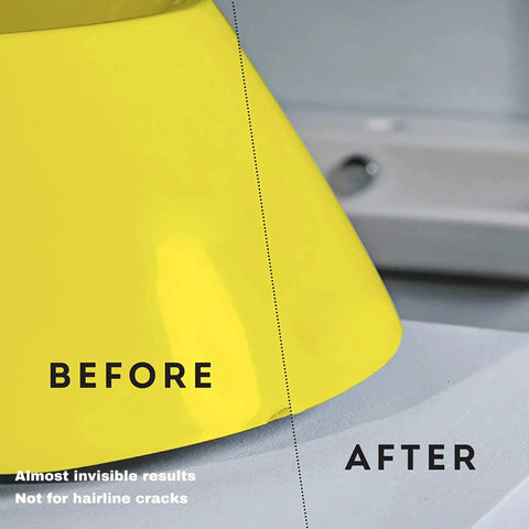 Before and after using All-In-One Surface Repair Kit for Chips and Scratches